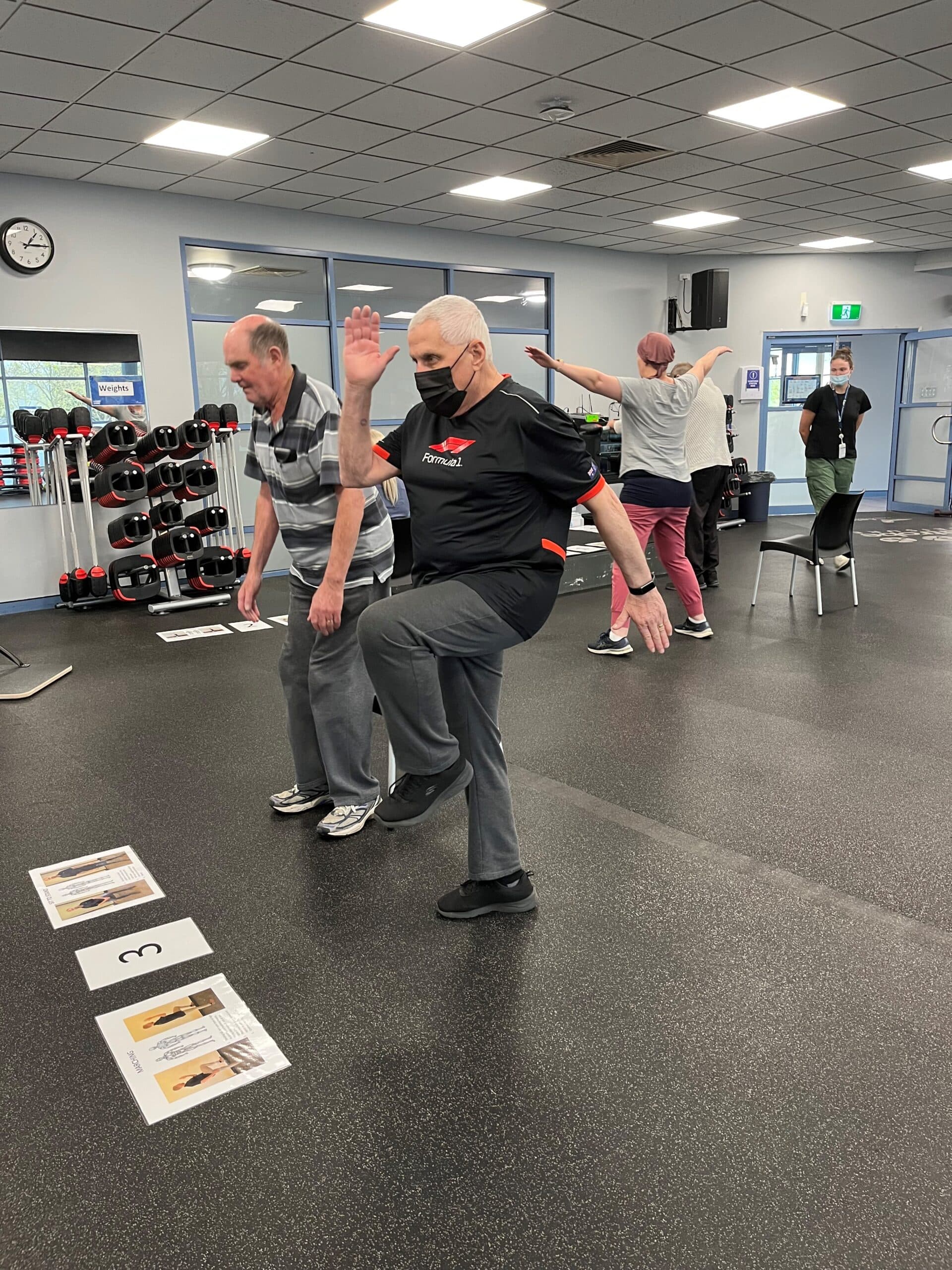 People exercising in a gym